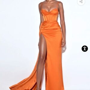 Miss Circle Orange Corset Dress